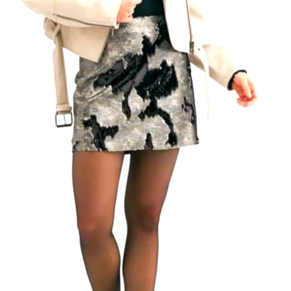 Free People,  Sequined Camo Mini Skirt